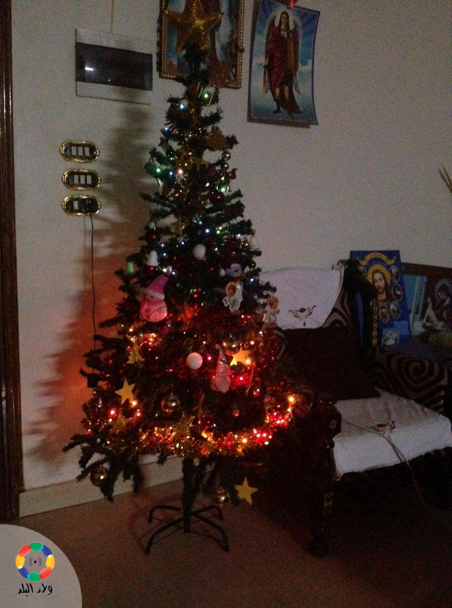 أشجار الكريسماس المزينة بالمنزل الأسيوطي