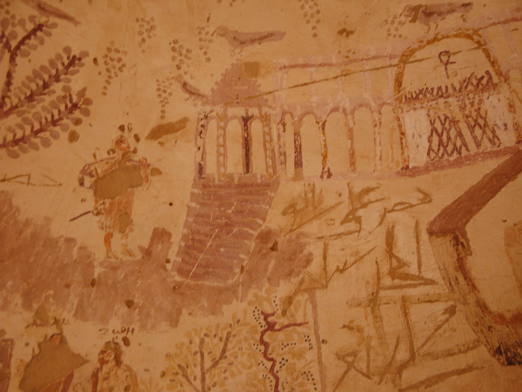 الحجاج يدونون عبارات ورسومات بمقابر البجوات-ويكيبيديا