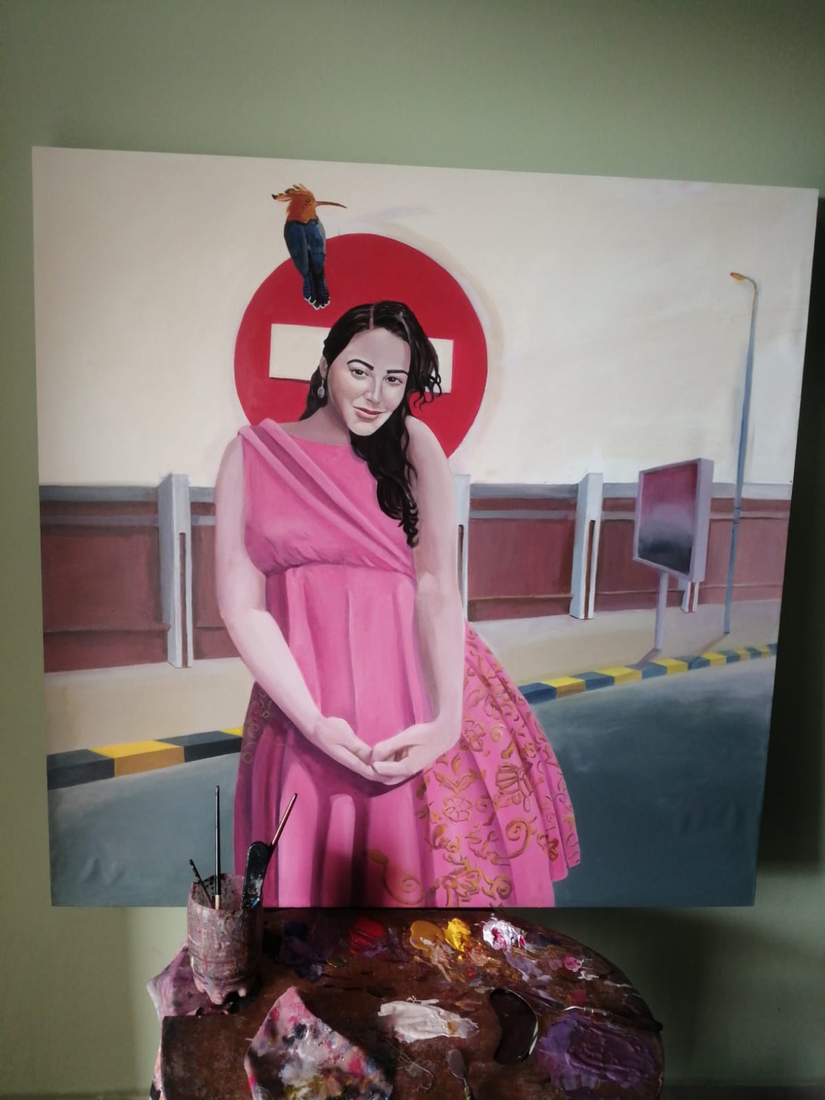 لوحة للفنان الشاب مينا عادل بملتقى رأس البر