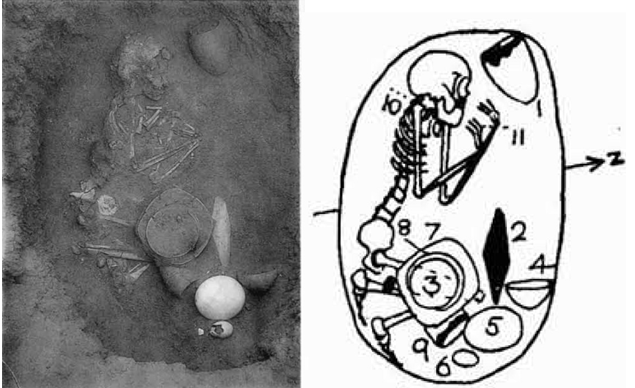 القبر رقم 96 الذي عثر فيه على بيضة متحف النوبة، حسبما نشر في تقرير المستكشف سيسيل مالابي فيرث عام 1909.