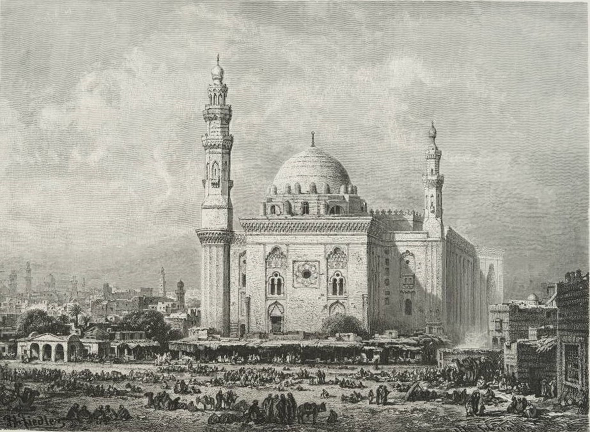 مسجد السلطان حسن بريشة الرسام الألماني برنهارد فيدلر عام 1878