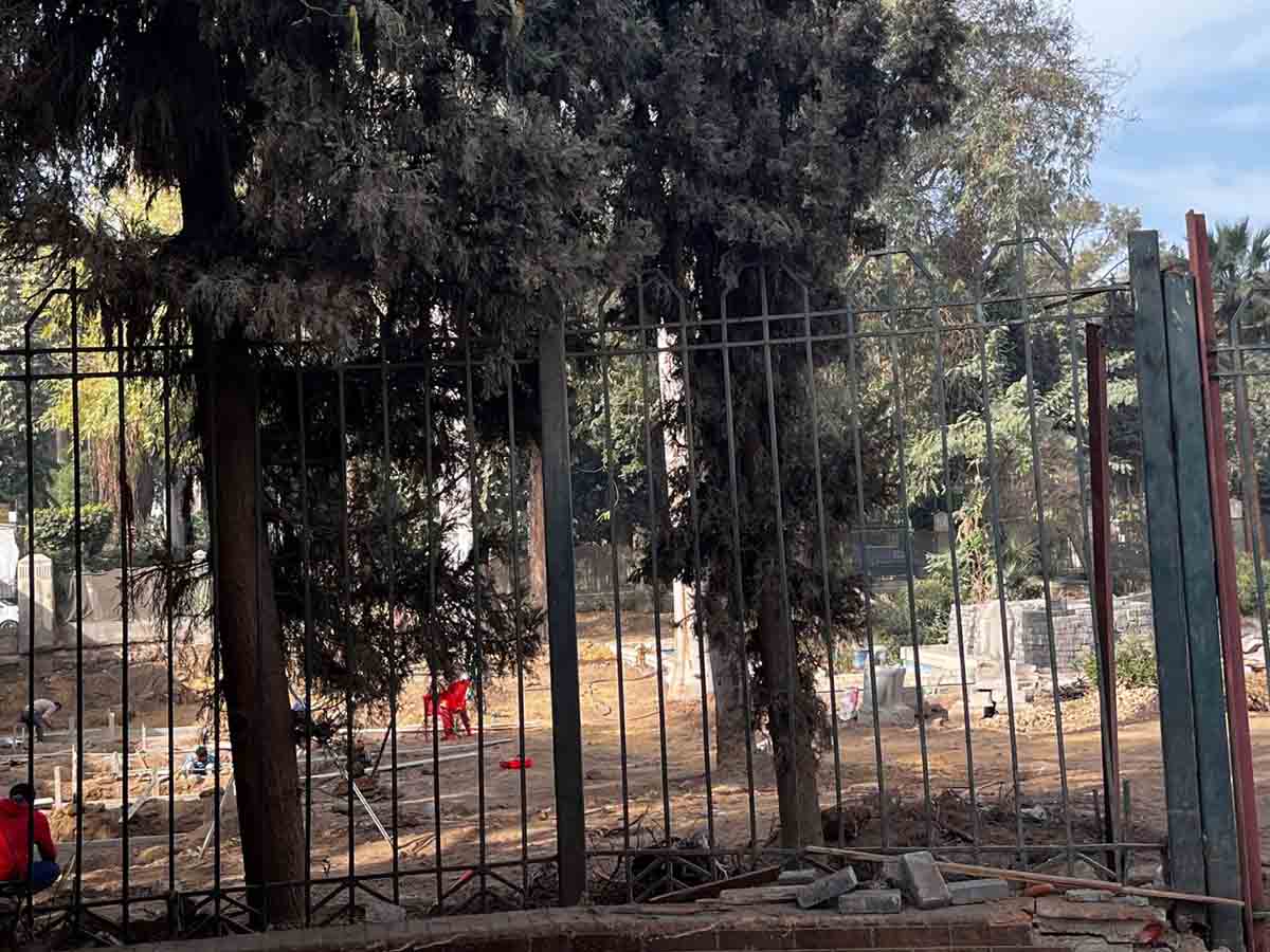 أعمال خرسانية في الحديقة