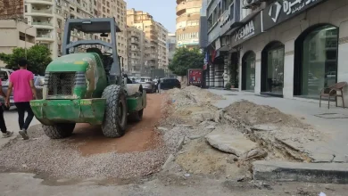 تنفيذ مشروع توسعة شارع أبوقير بالإسكندرية - تصوير: دعاء عبدالحميد