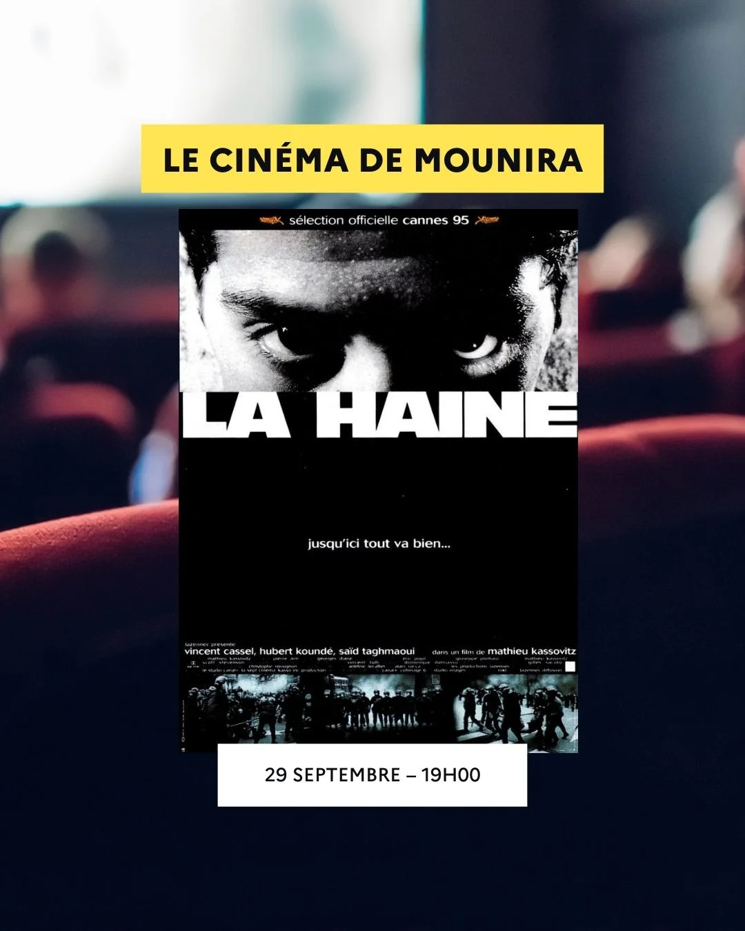 سينما المنيرة تعرض فيلم "الكراهية" في المعهد الفرنسي