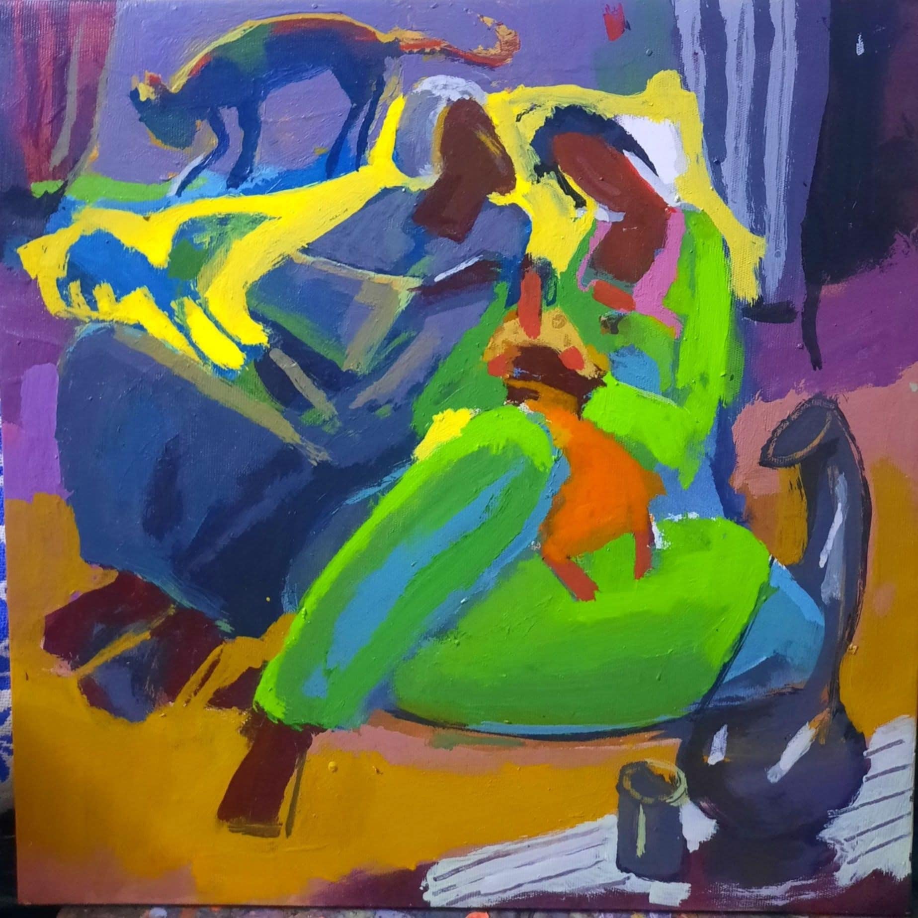 من لوحات المعرض.. الصورة من الفنانة