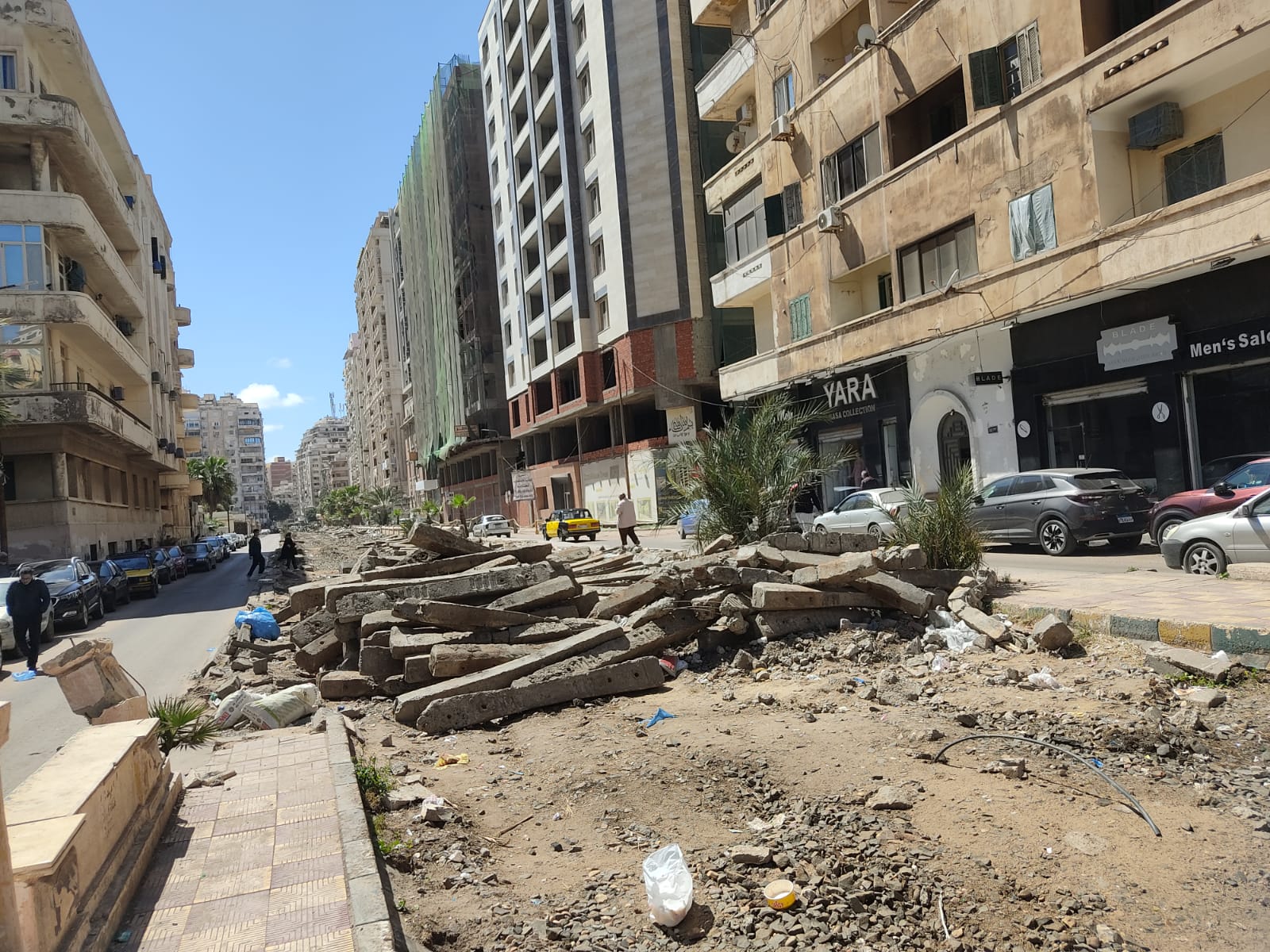 العمل جاري في مشروع تطوير الترام.. تصوير: دعاء عبدالحميد