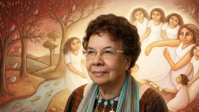 الفنانة التشكيلية الراحلة د. زينب السجيني.. الصورة مولدة بواسطة الذكاء الاصطناعي ومستوحاة من أعمالها الفنية